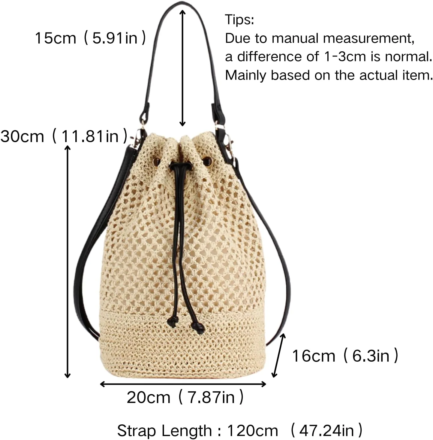 Summer Straw Bag: Large Beach Purse, Hand-Woven Vacation Handbag, Vintage Rattan Crossbody for Outdoor,Holidays,Everyday