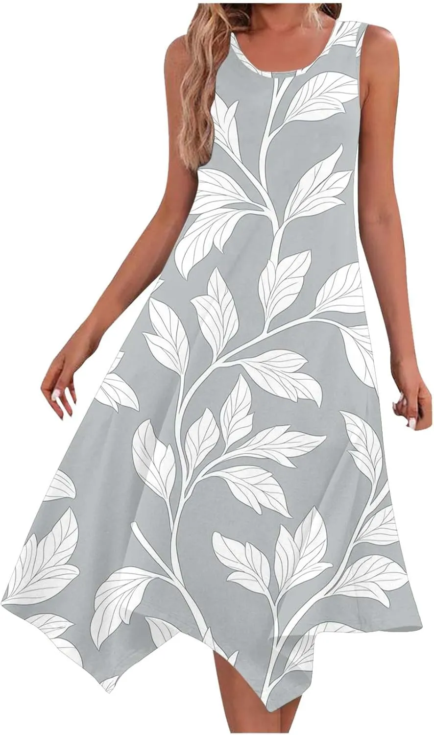 Sundress for Women Summer Casual Travel Vacation Beach Cover Ups Boho Floral Spaghetti Strap Flowy Cute Maxi Dress