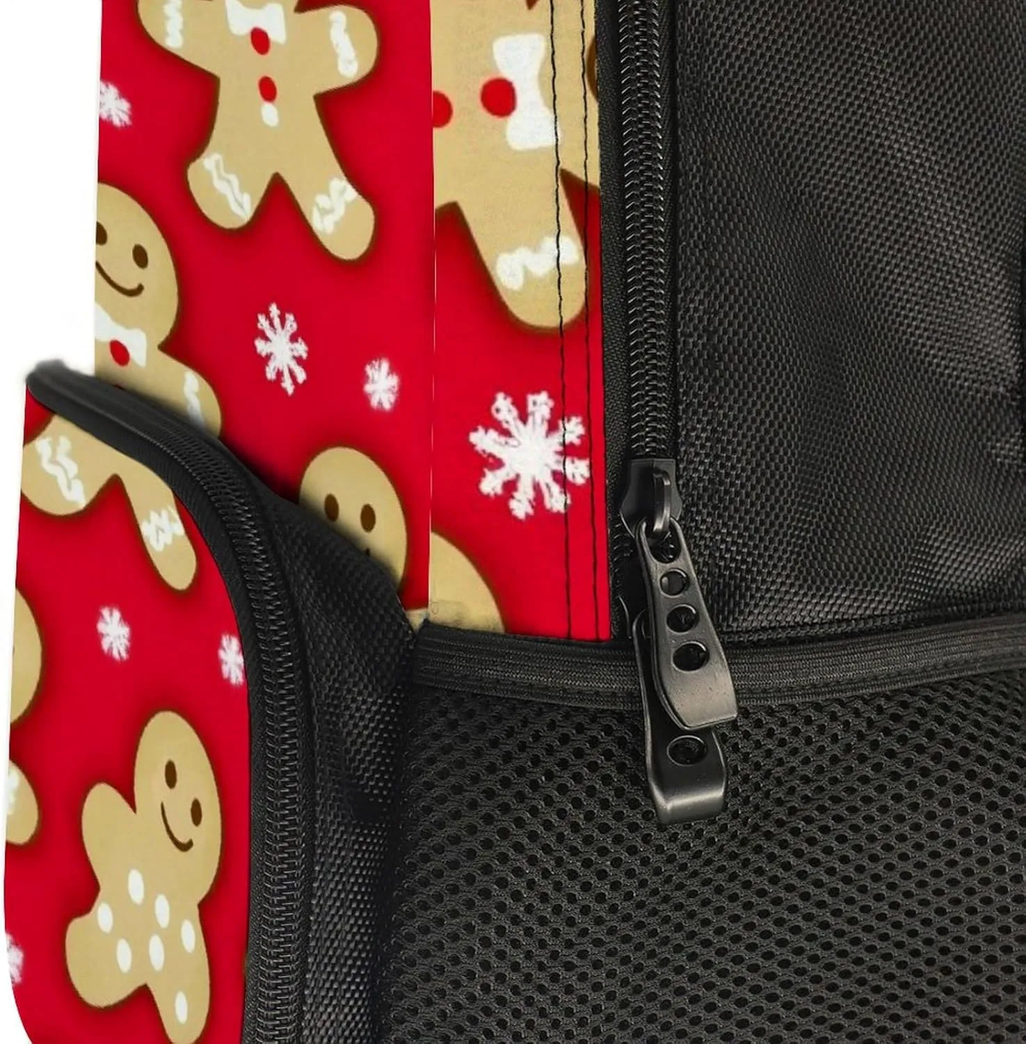 Supdreamc Lightweight Daypack Backpack for Sports Travel Running - Large Capacity Multipurpose Anti-Theft Bookbag, Christmas Red Polka Dots Snowflakes Gingerbread Cookies Laptop Backpack Daypack