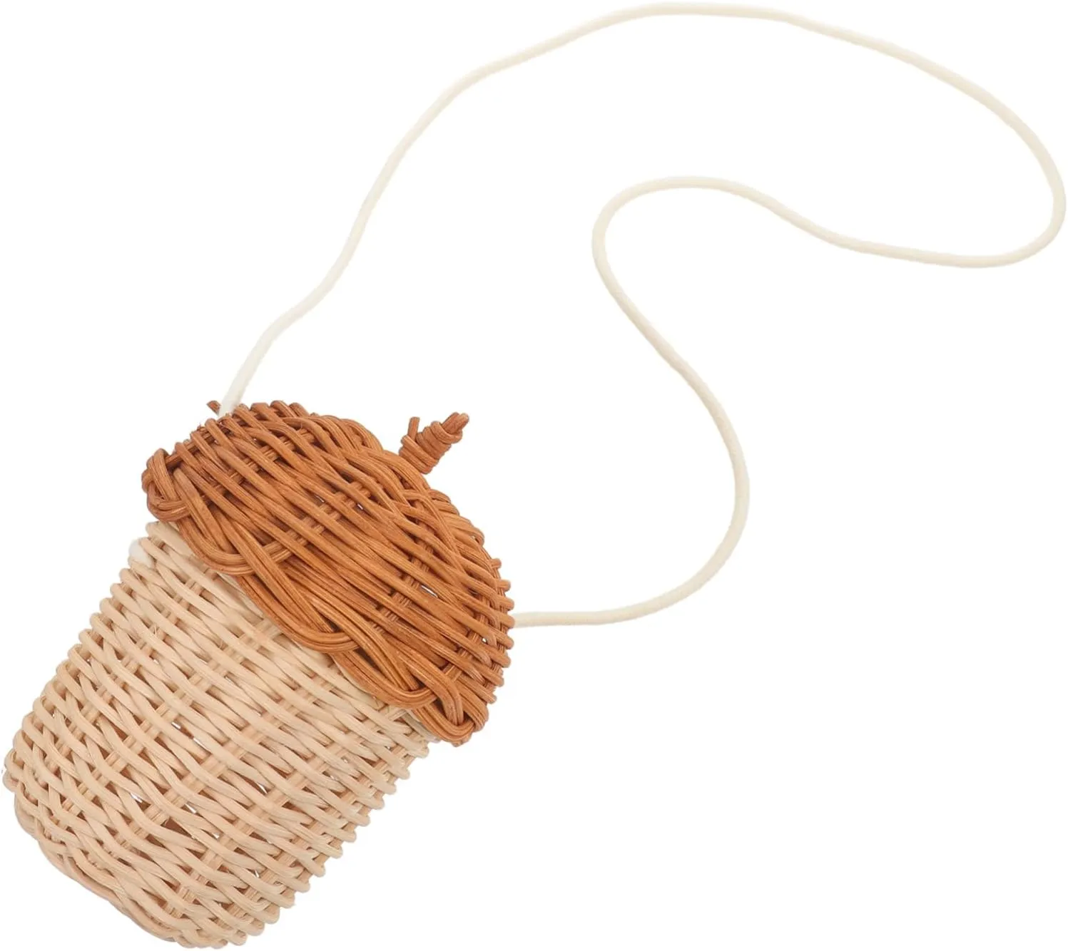 SUPVOX Handwoven Rattan Pine Cone Crossbody Bag Woven Purse for Rustic Decorative Storage Basket Creative Design for Home Decor Unique Parties and Photography