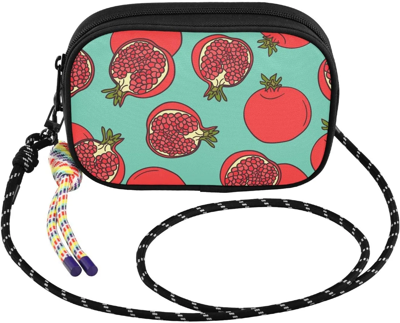 susiyo Fresh Pomegranates Pattern Crossbody Sling Bag with Adjustable Strap Small Crossbody Handbags Phone Purse for Women Men Girls Travel