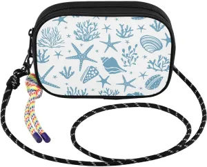 susiyo Seashells Algae and Corals Crossbody Sling Bag with Adjustable Strap Small Crossbody Handbags Phone Purse for Women Men Girls Travel