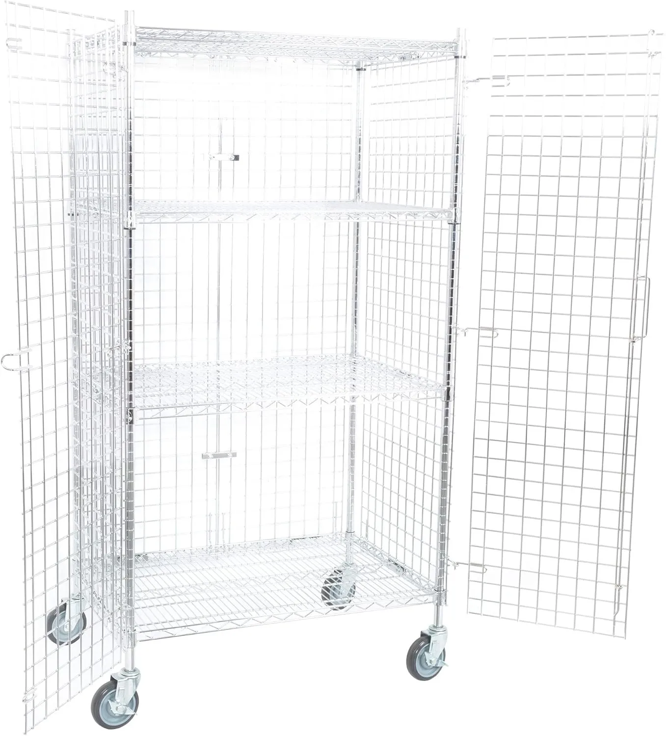 TableTop King NSF Mobile Green Wire Security Cage Kit - 24" x 36" x 69"