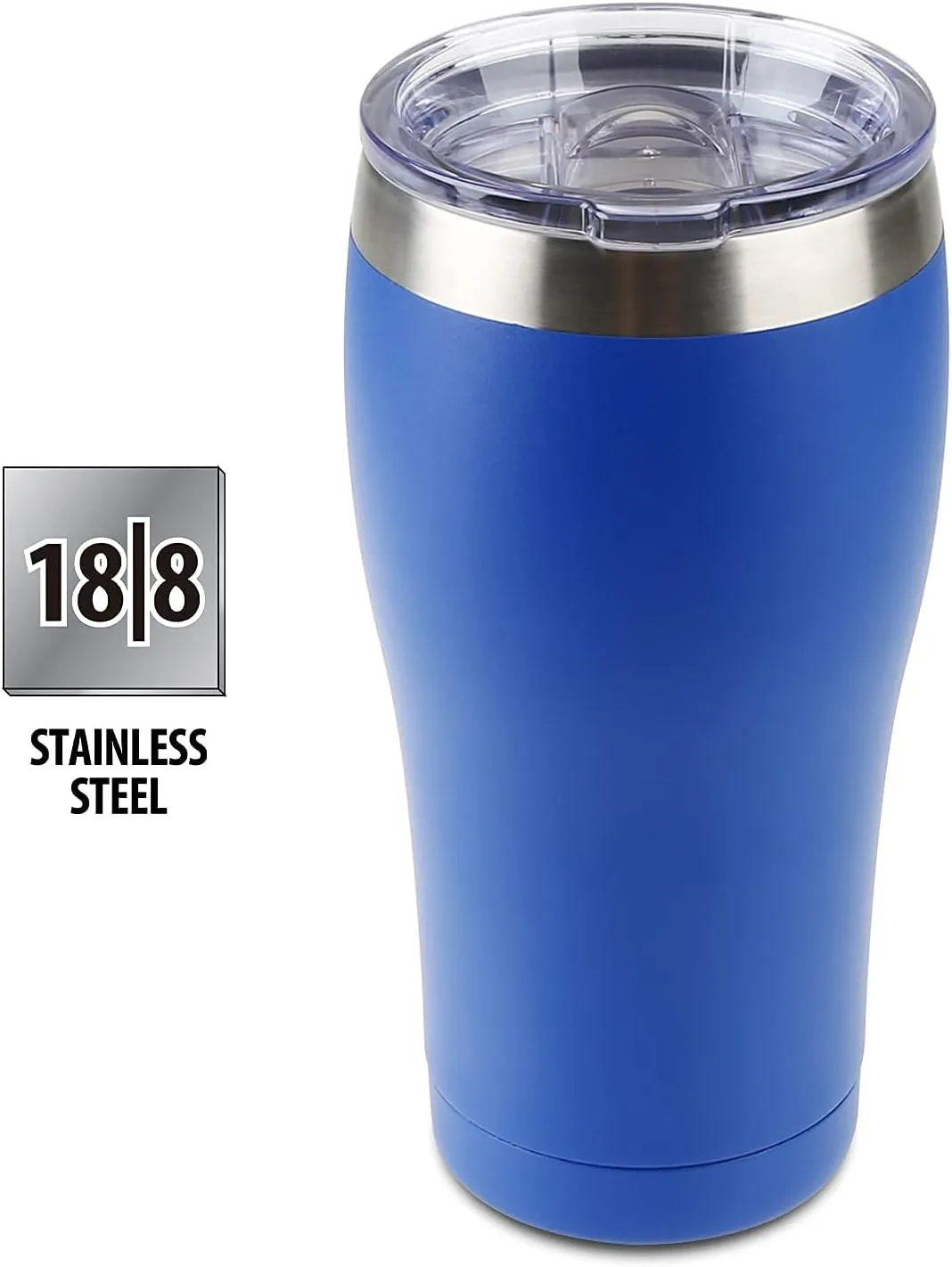 TAHOE TRAILS 20 oz Insulated Stainless Steel Tumbler with Slider Lid, Vacuum Insulated Double Wall Coffee Travel Mug Cup, Great for Cold or Hot Drinks, Deep Blue
