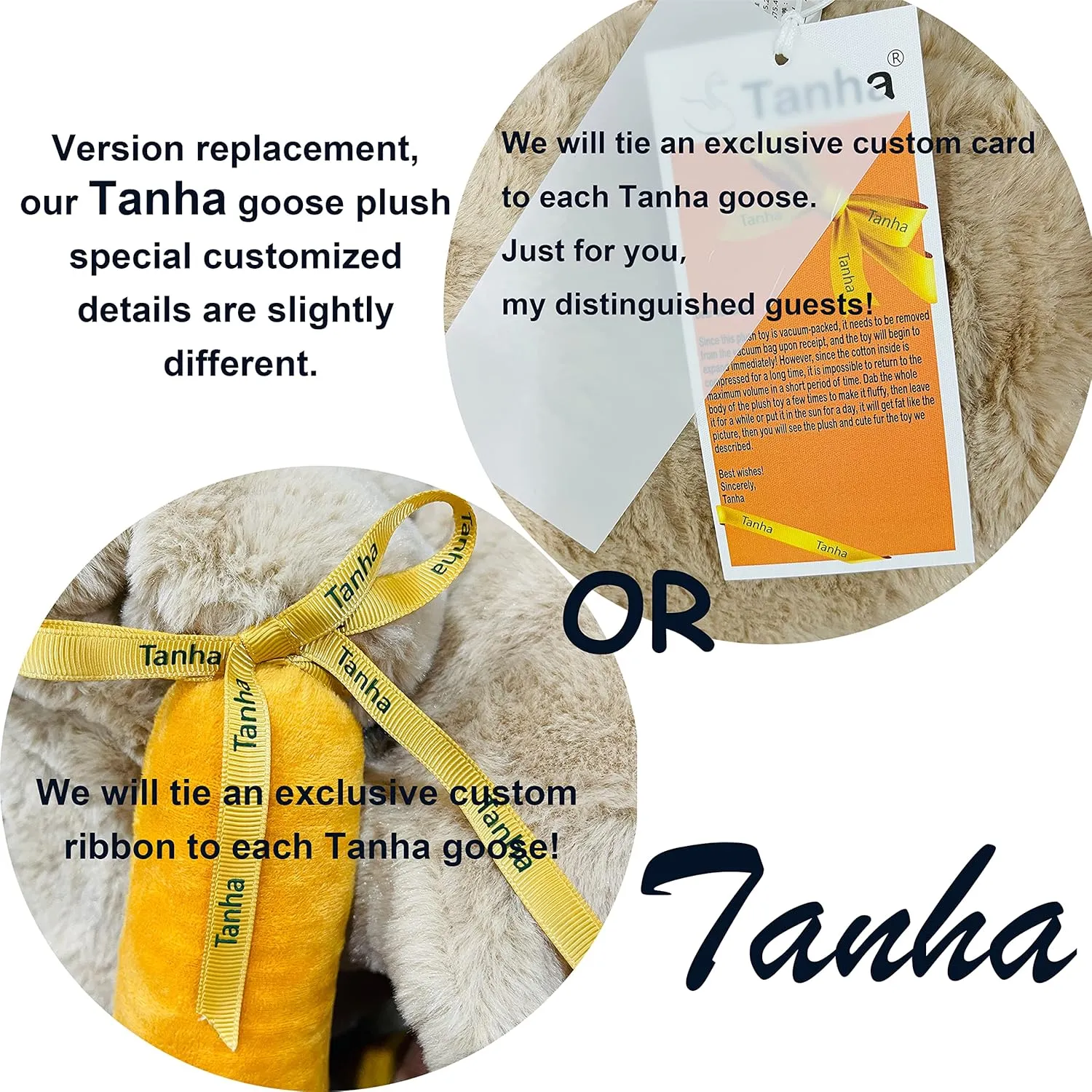 Tanha Giant Goose Plush, 6 Foot Goose Stuffed Animal, Cute Stuffed Goose, Soft Brown Duck Plush Gift for Girlfriend, Kids or Best Friend（75inch, 190cm）