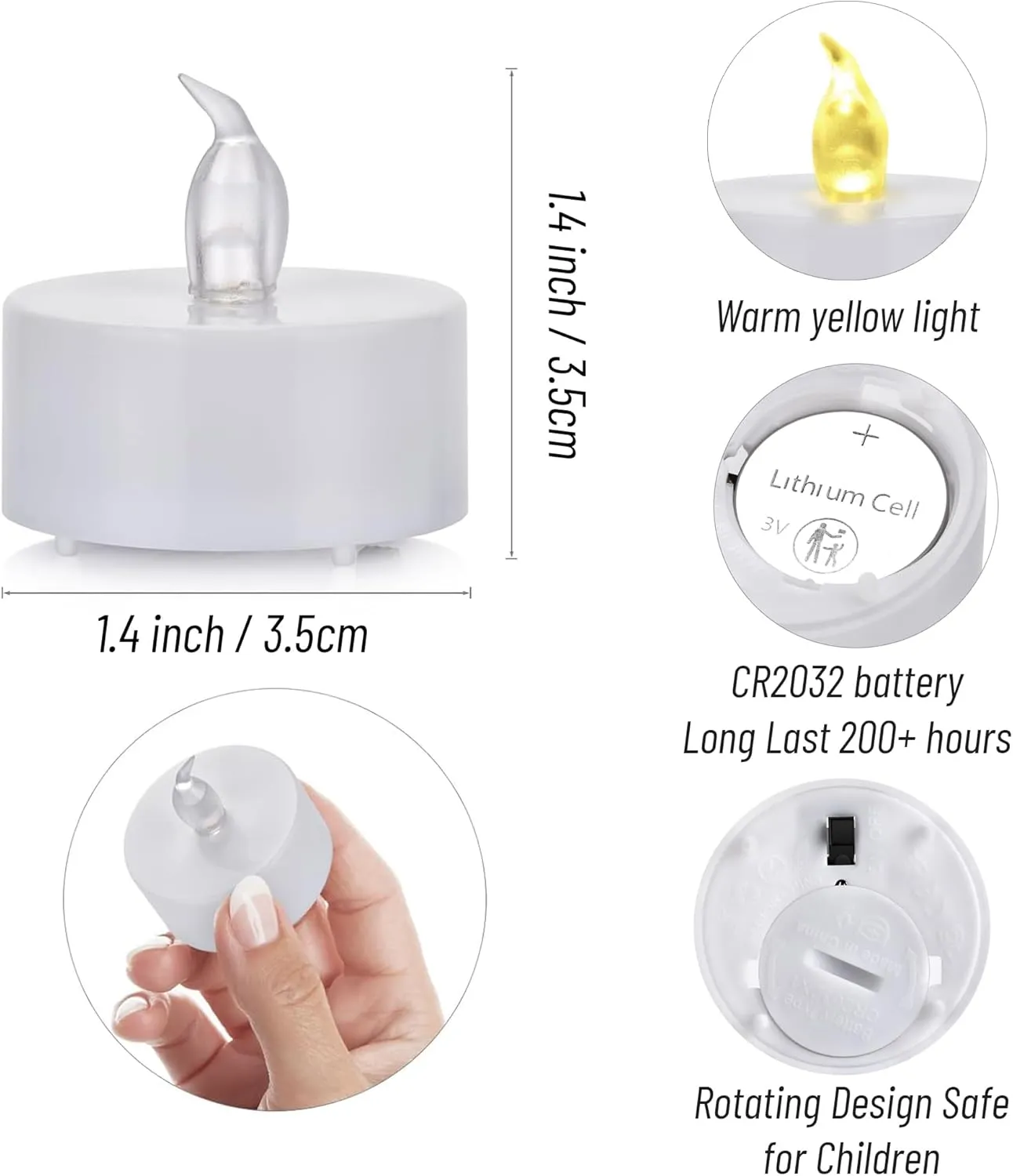 Tea Lights Flameless Battery Operated Candles-150Pack LED Electric Flickering Votive Candle Long Lasting 200 Hours, Realistic and Bright for Seasonal Festive Celebrations Decoration Warm Yellow
