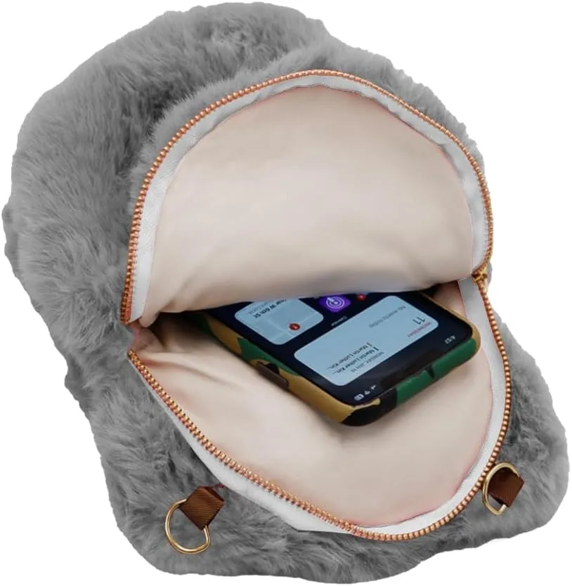 Teddy Bear Fuzzy Faux Fur Versatile Crossbody Bag