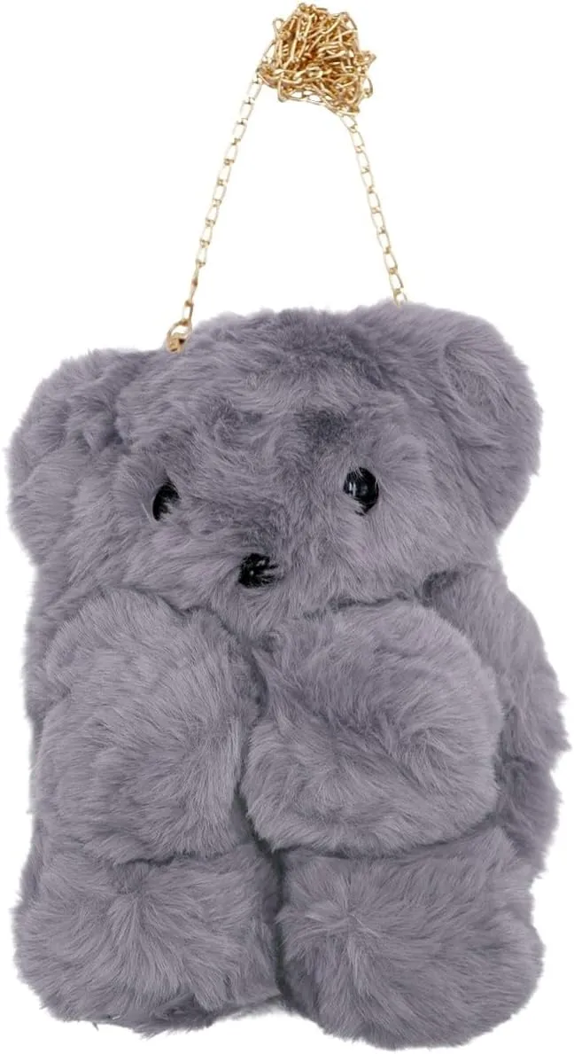 Teddy Bear Fuzzy Faux Fur Versatile Crossbody Bag