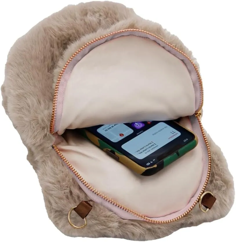 Teddy Bear Fuzzy Faux Fur Versatile Crossbody Bag