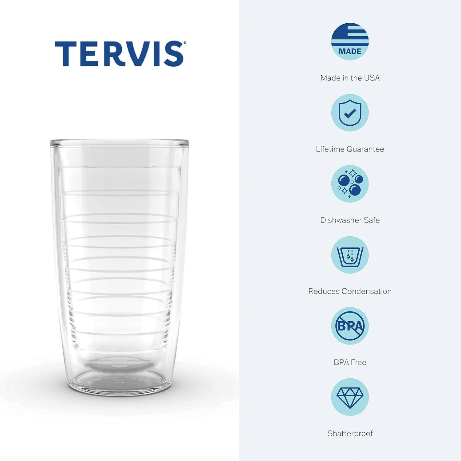 Tervis Blue Line Floral Nana Plastic Tumbler with Wrap and Navy Lid 16oz, Clear