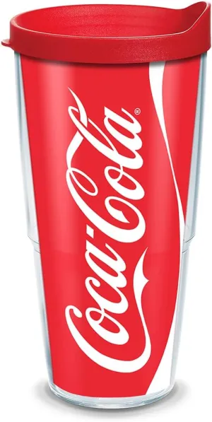 Tervis Coca-Cola - Coke Can Tumbler with Wrap and Red Lid 24oz, Clear