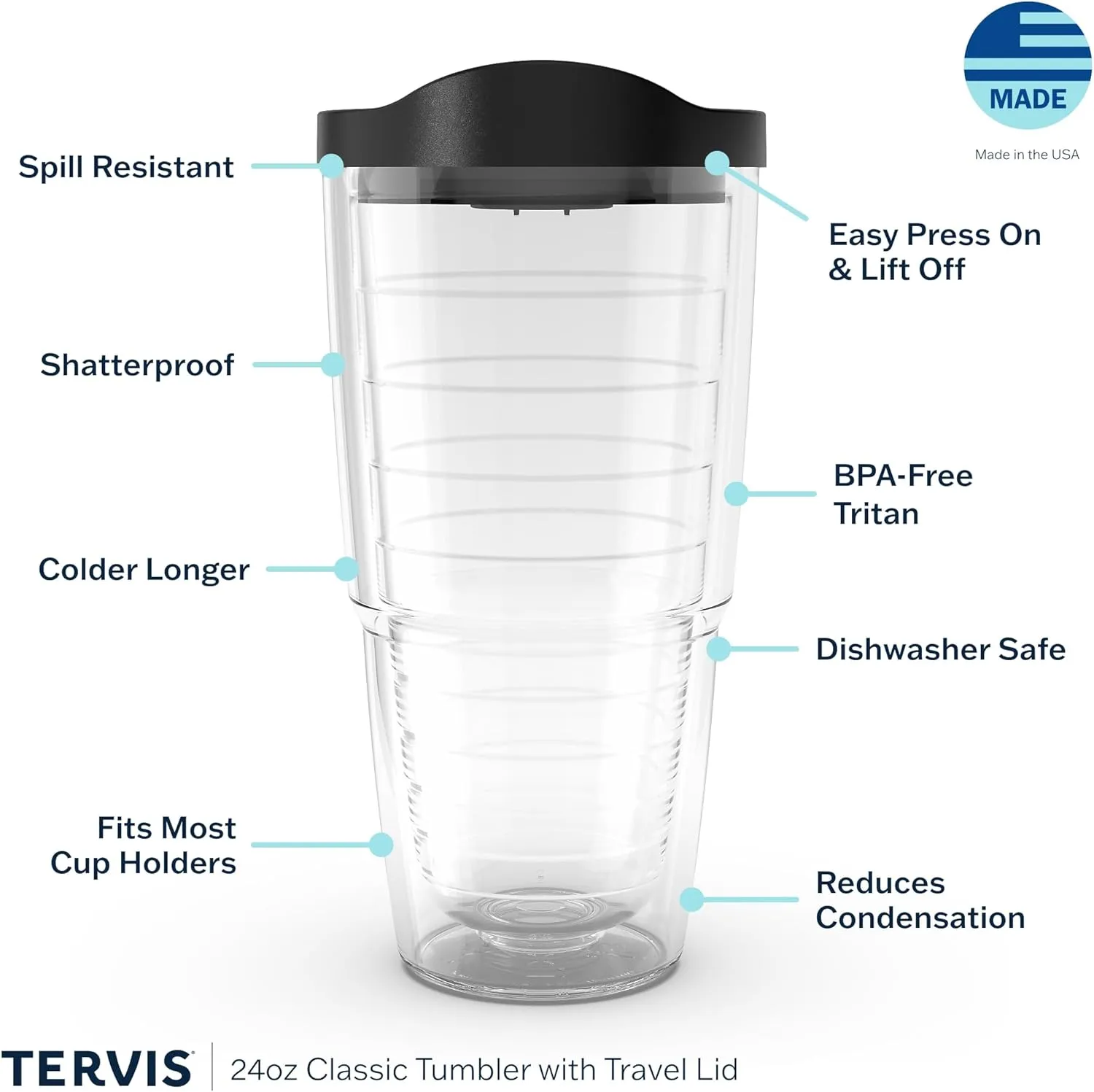 Tervis Coca-Cola - Coke Can Tumbler with Wrap and Red Lid 24oz, Clear