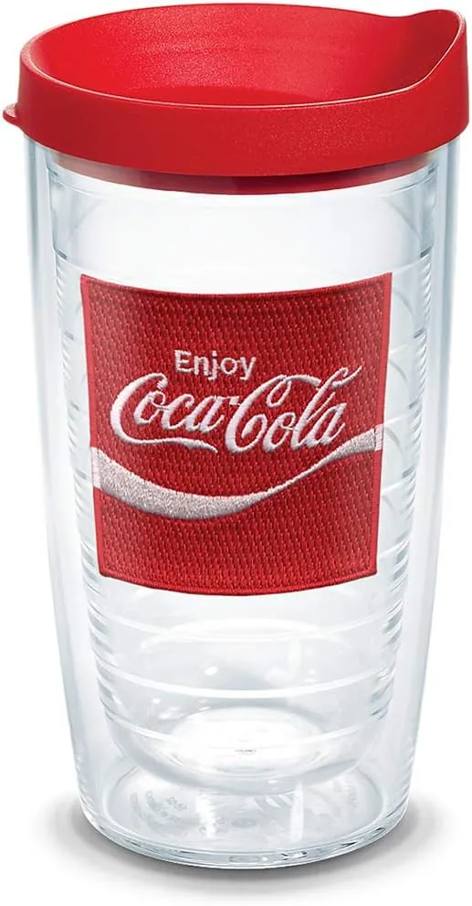Tervis Coca-Cola - Coke Enjoy Insulated Tumbler with Emblem and Red Lid, 16oz, Clear