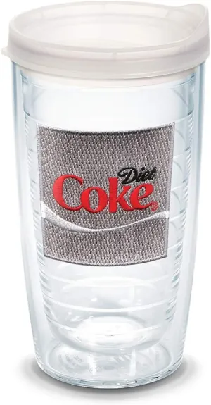 Tervis Coca-Cola® Made in USA Double Walled Insulated Tumbler Travel Cup Keeps Drinks Cold & Hot, 16oz, Clear Lid