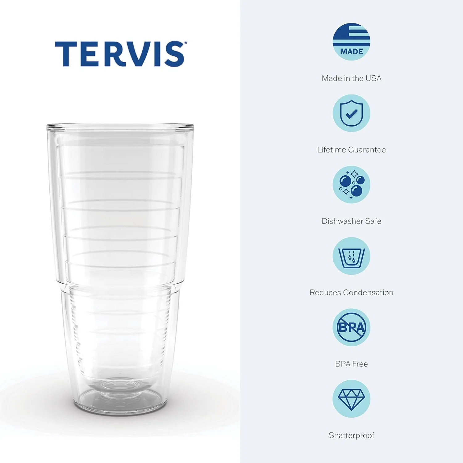 Tervis Denver Nuggets Arctic Made in USA Double Walled Insulated Tumbler, 24oz, Classic