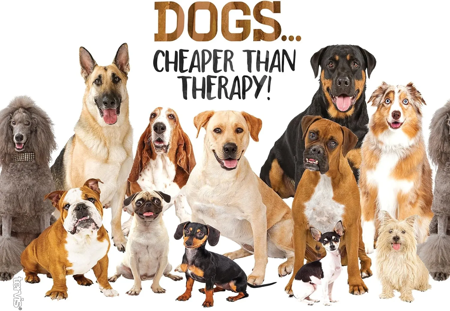 Tervis Dog Therapy Plastic Tumbler with Wrap and Brown Lid 24oz, Clear