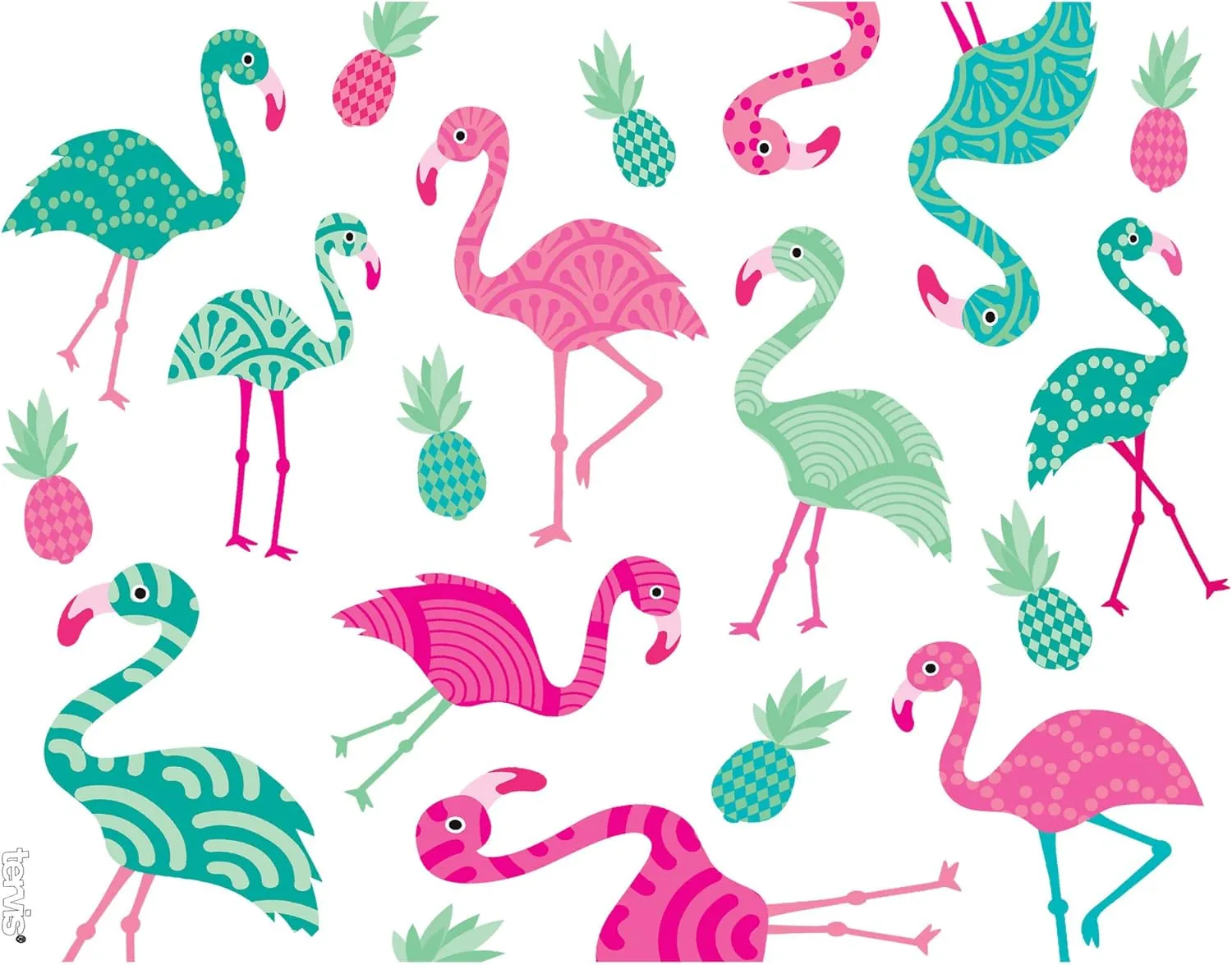 Tervis Flamingo Pattern Made in USA Double Walled Insulated Tumbler Travel Cup Keeps Drinks Cold & Hot, 24oz, Classic