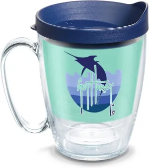Tervis Guy Harvey Mint and Navy Marlin Made in USA Double Walled Insulated Tumbler Travel Cup Keeps Drinks Cold & Hot, 16oz Mug, Classic