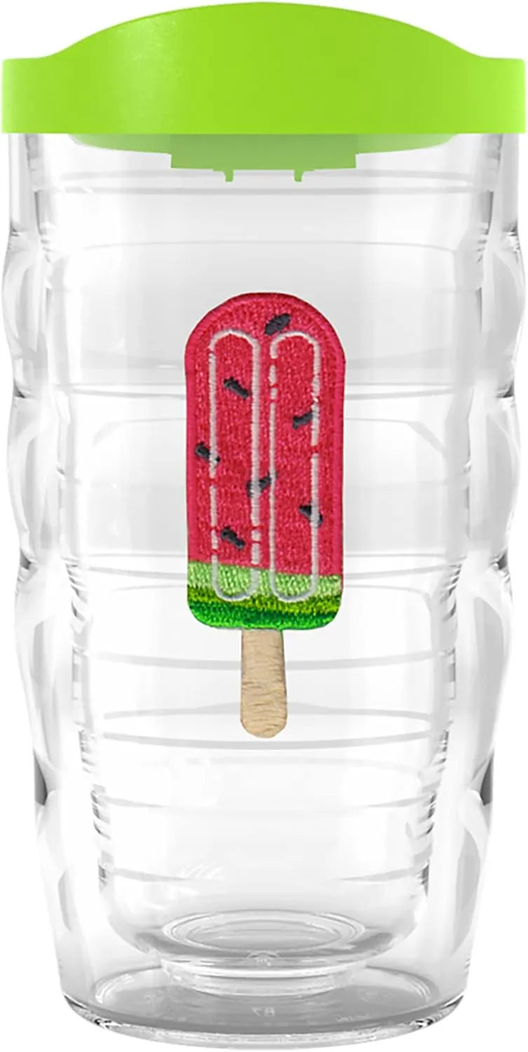 Tervis Ice Popsicle Collection Made in USA Double Walled Insulated Tumbler Travel Cup Keeps Drinks Cold & Hot, 10oz Wavy, Watermelon Pop