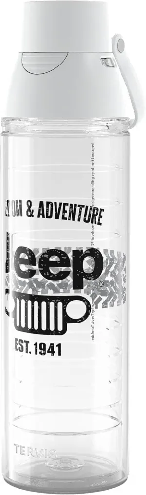 Tervis Jeep - Freedom and Adventure Made in USA Double Walled Insulated Tumbler Travel Cup Keeps Drinks Cold & Hot, 24oz Venture Lite Water Bottle, Classic