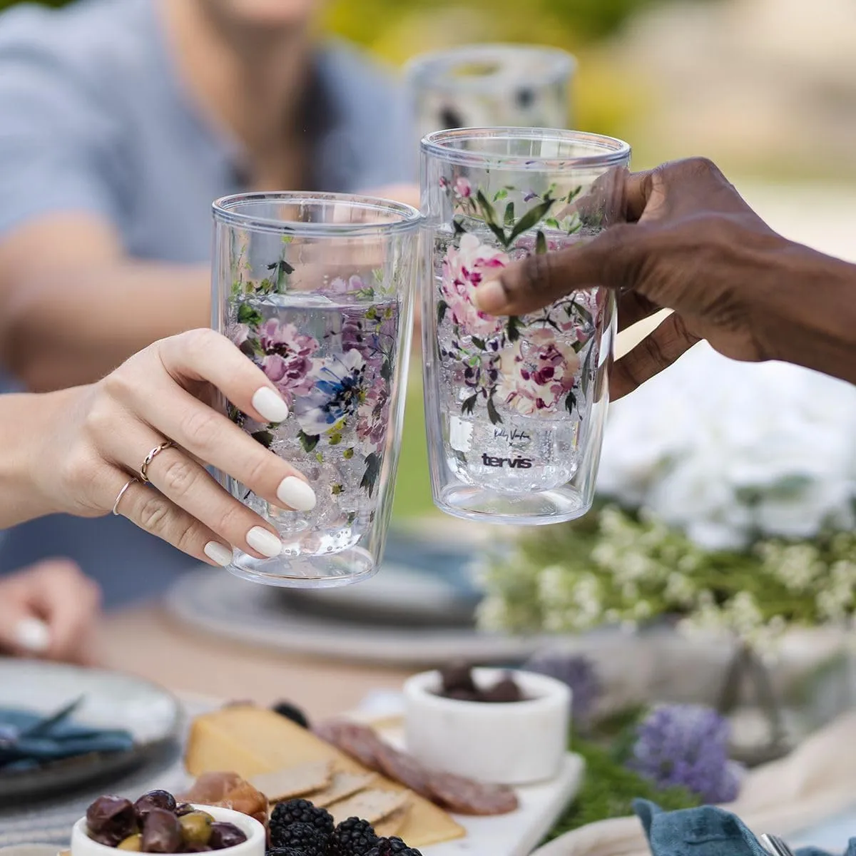 Tervis Kelly Ventura Floral Vista Collection Made in USA Double Walled Insulated Tumbler Travel Cup Keeps Drinks Cold & Hot, 16oz - 4pk, Assorted