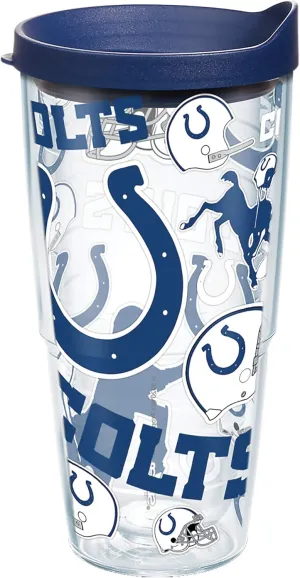 Tervis Made in USA Double Walled NFL Indianapolis Colts Insulated Tumbler Cup Keeps Drinks Cold & Hot, 24oz, All Over