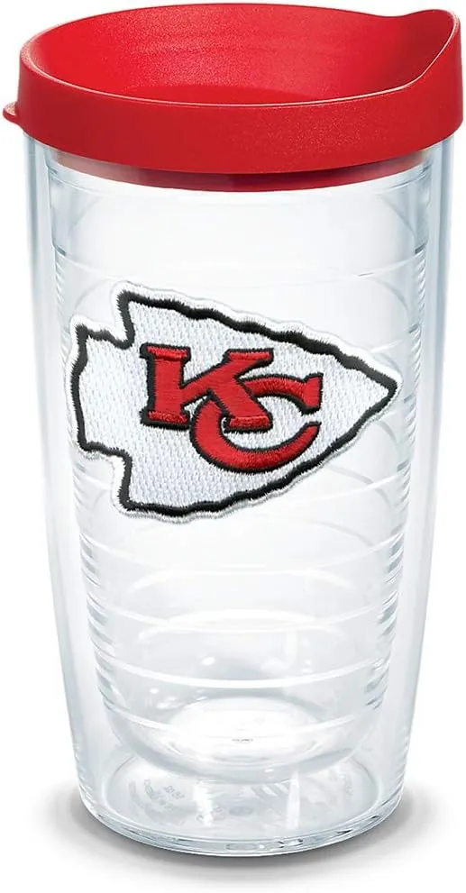 Tervis Made in USA Double Walled NFL Kansas City Chiefs Insulated Tumbler Cup Keeps Drinks Cold & Hot, 16oz, Primary Logo