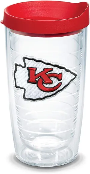 Tervis Made in USA Double Walled NFL Kansas City Chiefs Insulated Tumbler Cup Keeps Drinks Cold & Hot, 16oz, Primary Logo