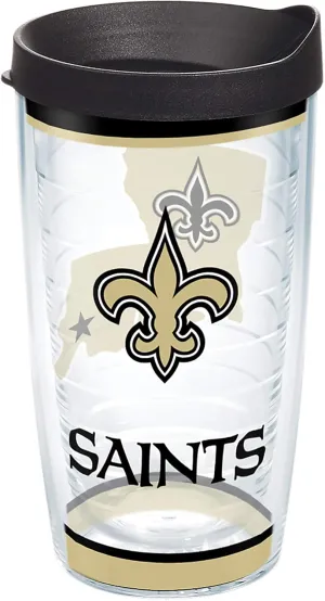 Tervis Made in USA Double Walled NFL New Orleans Saints Insulated Tumbler Cup Keeps Drinks Cold & Hot, 16oz, Tradition