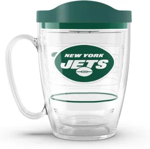 Tervis Made in USA Double Walled NFL New York Jets Insulated Tumbler Cup Keeps Drinks Cold & Hot, 16oz Mug, Tradition