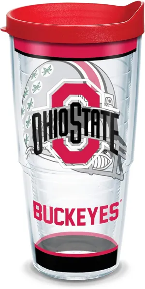 Tervis Made in USA Double Walled Ohio State Buckeyes Insulated Tumbler Cup Keeps Drinks Cold & Hot, 24oz, Tradition