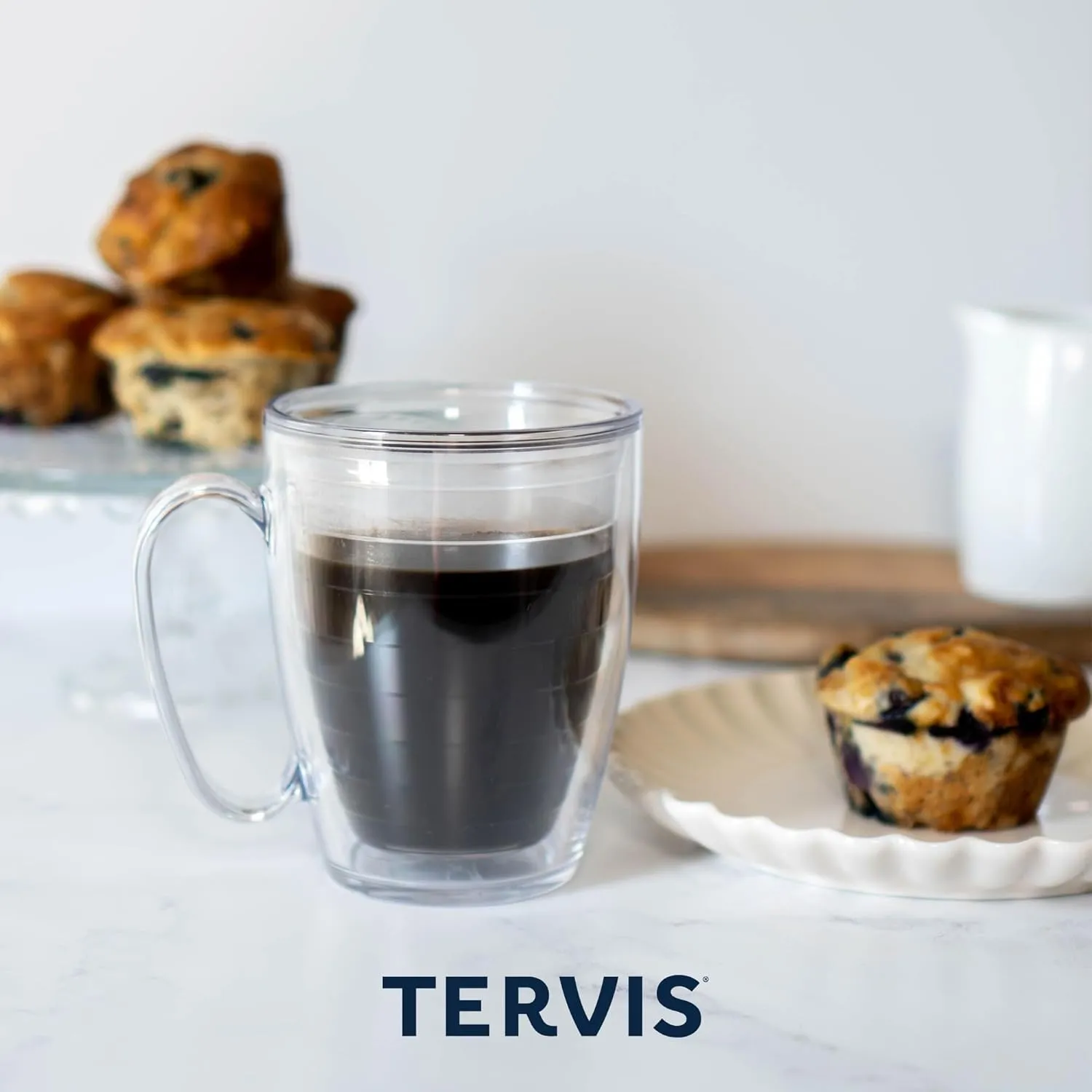 Tervis Navy Logo Made in USA Double Walled Insulated Tumbler Travel Cup Keeps Drinks Cold & Hot, 16oz Mug, Classic