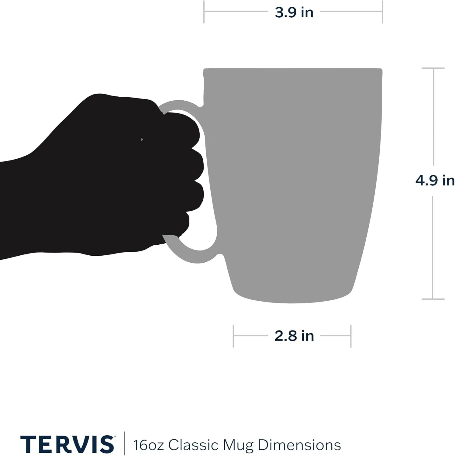 Tervis Navy Logo Made in USA Double Walled Insulated Tumbler Travel Cup Keeps Drinks Cold & Hot, 16oz Mug, Classic