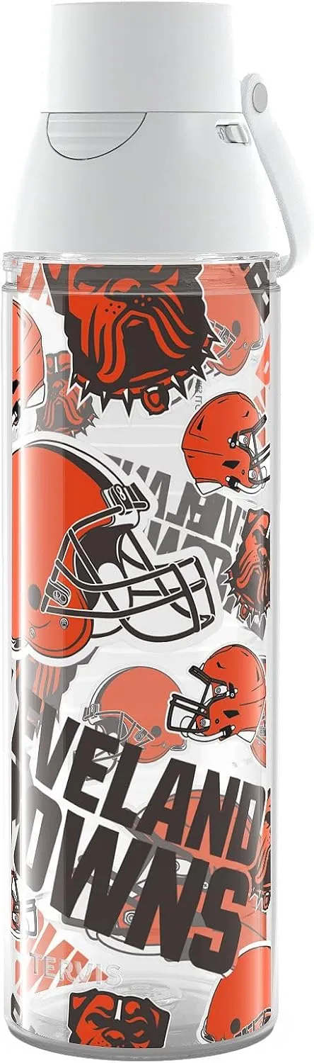 Tervis NFL Cleveland Browns-All Over Insulated Tumbler, 24oz Venture Lite Water Bottle, Classic