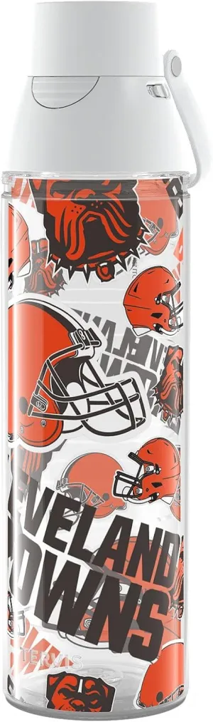 Tervis NFL Cleveland Browns-All Over Insulated Tumbler, 24oz Venture Lite Water Bottle, Classic