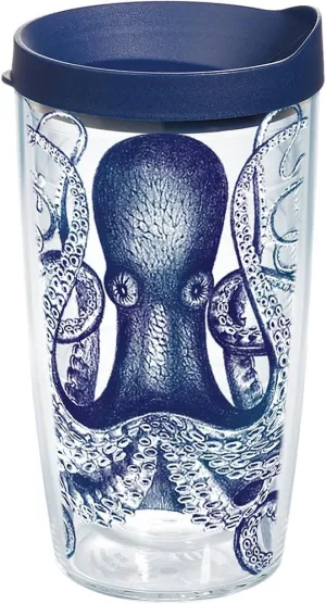 Tervis Octopus Made in USA Double Walled Insulated Tumbler Travel Cup Keeps Drinks Cold & Hot, 16oz, Classic