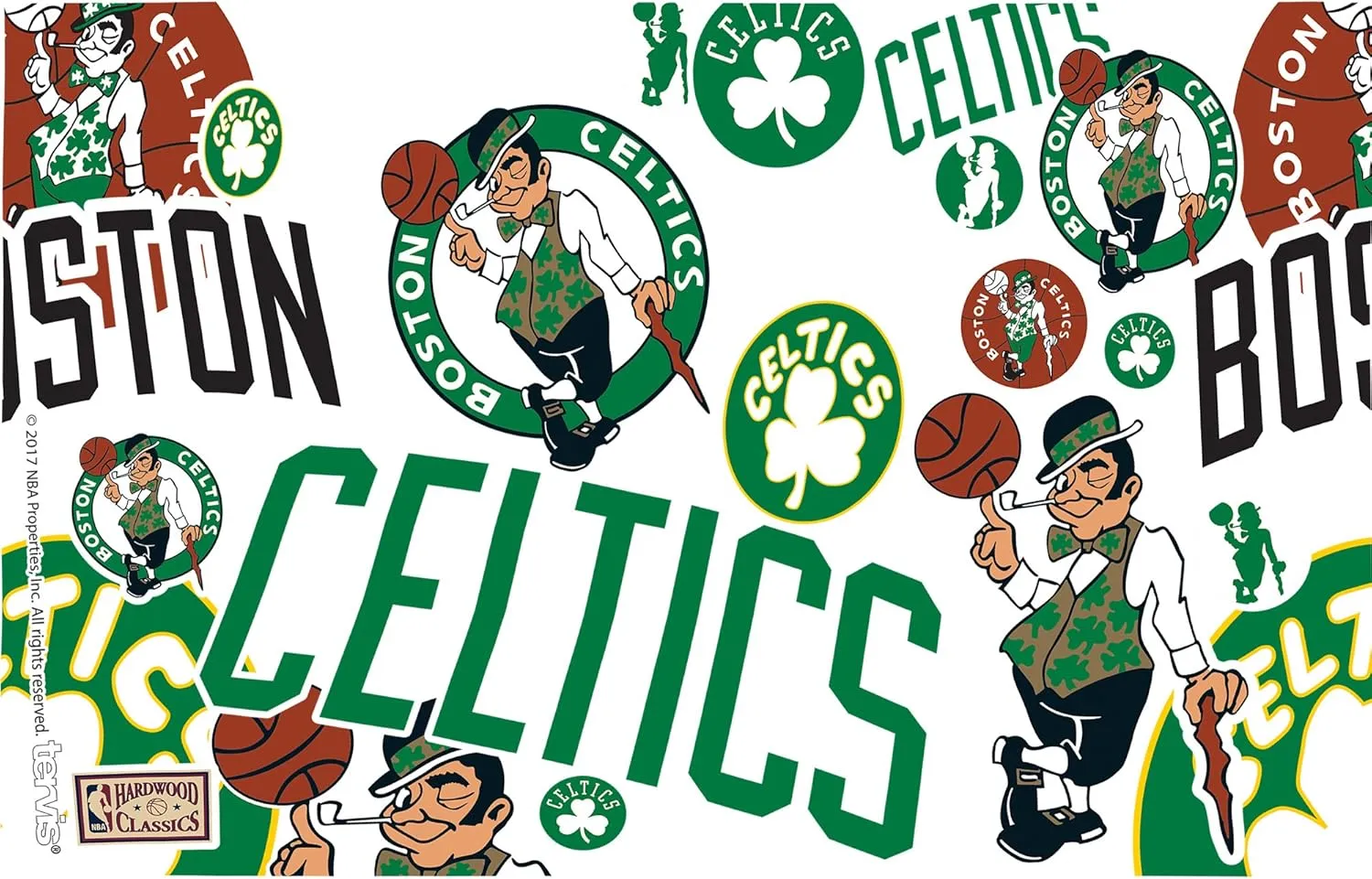 Tervis Plastic Made in USA Double Walled NBA Boston Celtics Insulated Tumbler Cup Keeps Drinks Cold & Hot, 16oz, All Over
