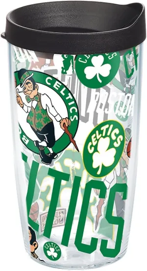 Tervis Plastic Made in USA Double Walled NBA Boston Celtics Insulated Tumbler Cup Keeps Drinks Cold & Hot, 16oz, All Over