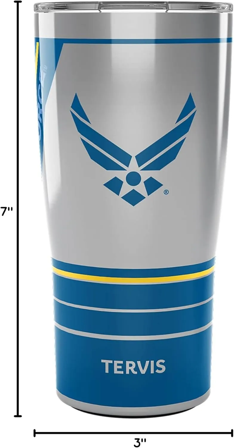 Tervis Traveler Air Force Forever Proud Triple Walled Insulated Tumbler Travel Cup Keeps Drinks Cold & Hot, 20oz, Stainless Steel