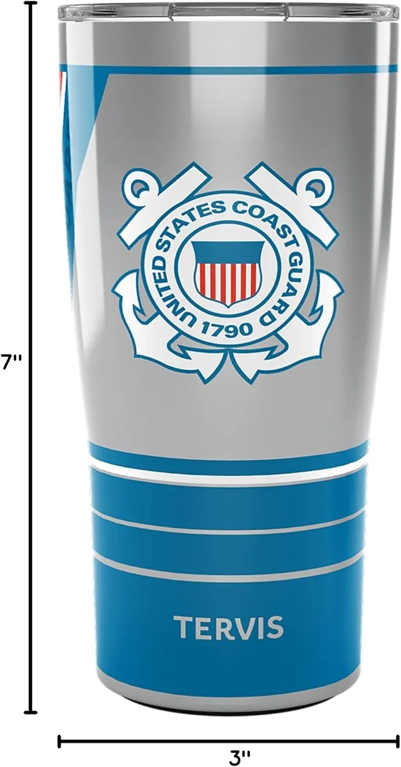 Tervis Traveler Coast Guard Forever Proud Triple Walled Insulated Tumbler Travel Cup Keeps Drinks Cold & Hot, 20oz, Stainless Steel