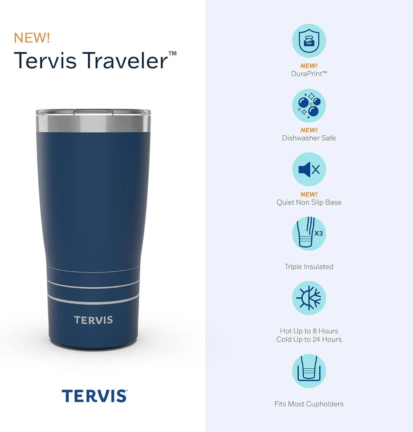 Tervis Traveler Freshwater Fish and Lures Triple Walled Insulated Tumbler Travel Cup Keeps Drinks Cold & Hot, 20oz, Stainless Steel