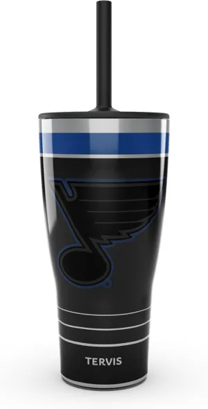 Tervis Traveler NHL St. Louis Blues - Night Game Triple Walled Insulated Tumbler Travel Cup Keeps Drinks Cold & Hot, 30oz with Straw Lid, Stainless Steel