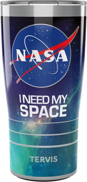 Tervis Triple Walled NASA I Need My Space Insulated Tumbler Cup Keeps Drinks Cold & Hot, 20oz, Stainless Steel