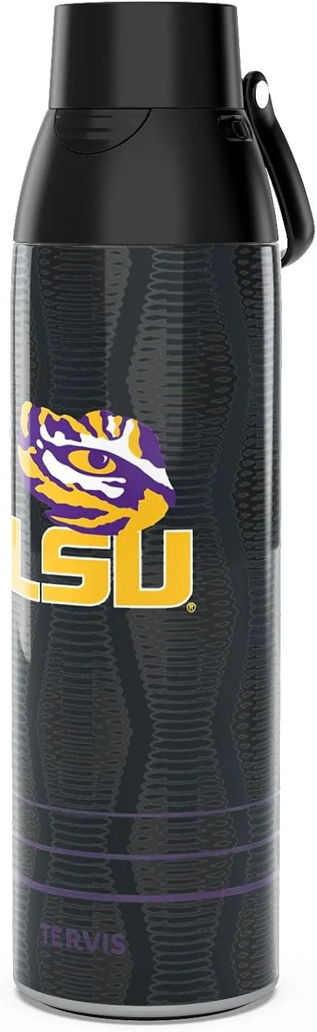 Tervis Venture Water Bottle LSU Tigers - Full Speed Triple Walled Insulated Tumbler Travel Cup Keeps Drinks Cold & Hot, 26oz, Stainless Steel