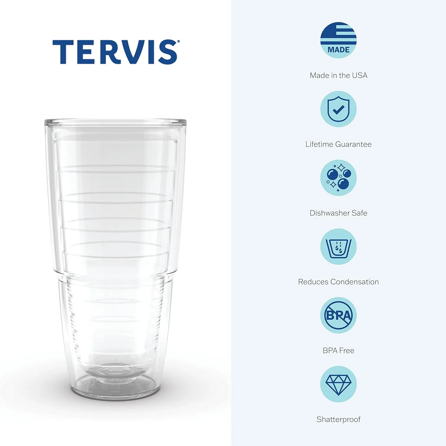 Tervis Watercolor Pineapples Made in USA Double Walled Insulated Tumbler Travel Cup Keeps Drinks Cold & Hot, 24oz, Classic