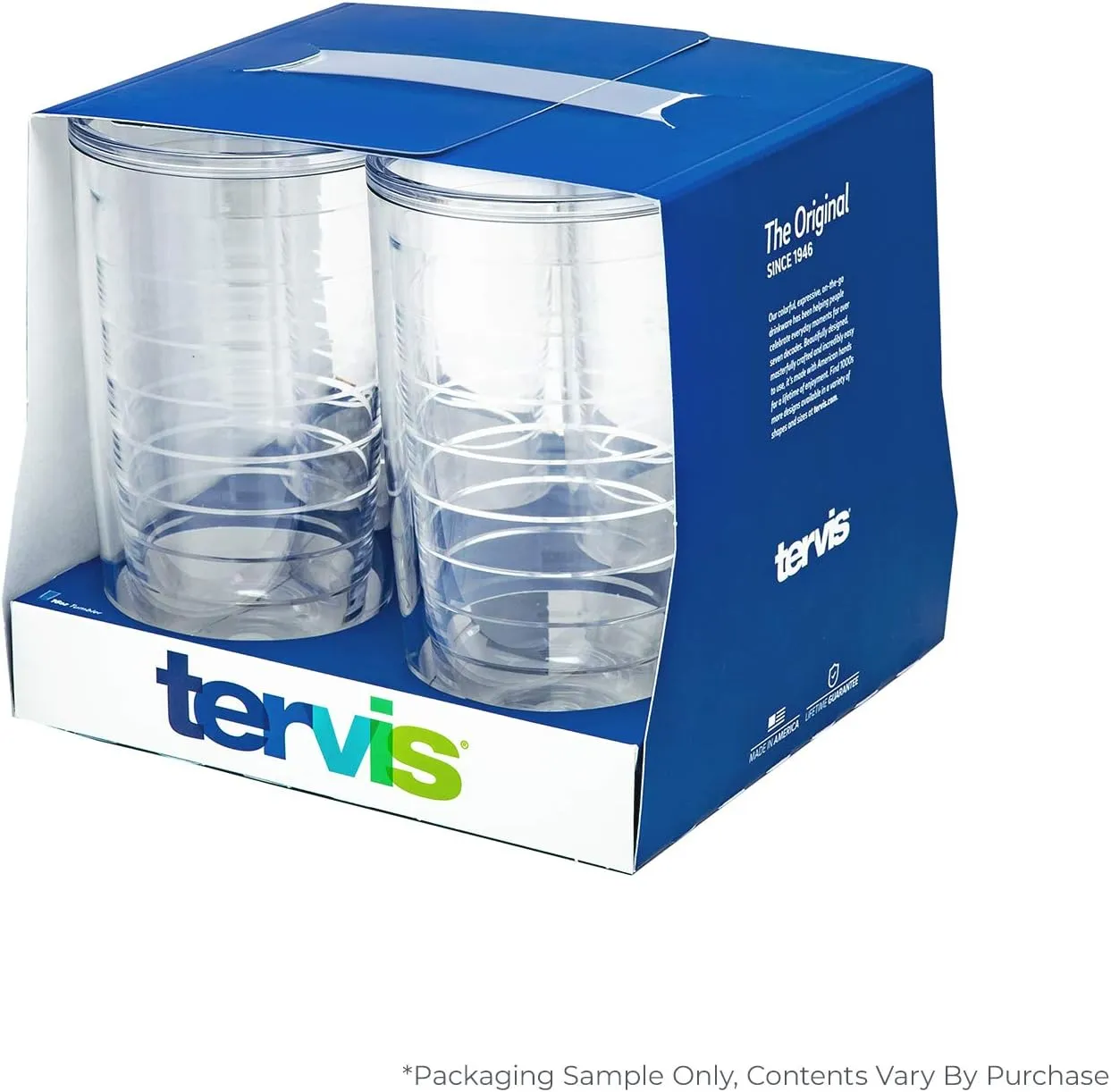 Tervis Yao Cheng Green Crystal Made in USA Double Walled Insulated Tumbler Travel Cup Keeps Drinks Cold & Hot, 16oz 4pk, Green Collection