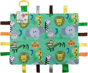The Learning Lovey Tag Toy Baby Jungle Safari Zoo Animal Adventure Security Soother Comfort Toy: 18”X14”