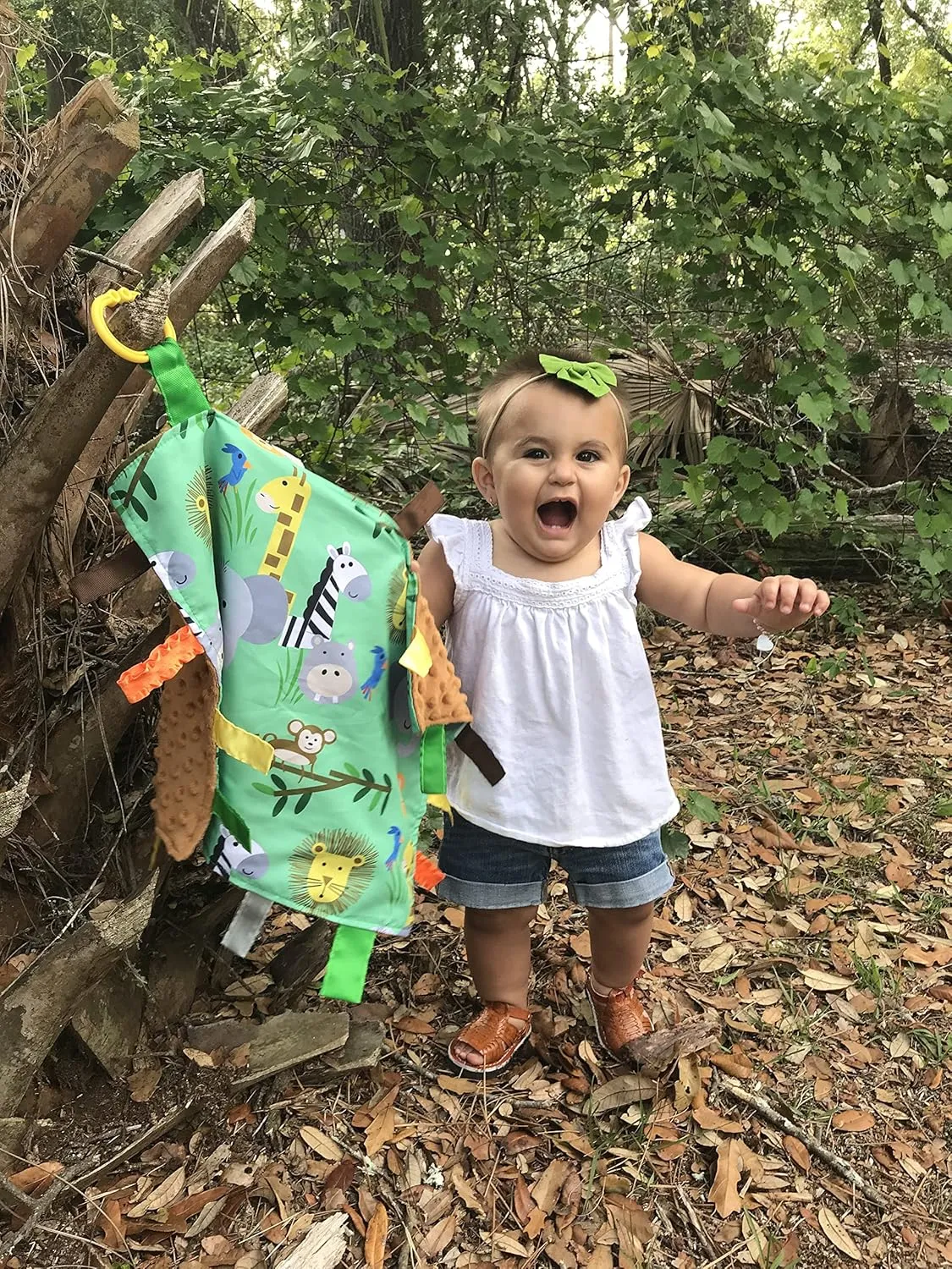 The Learning Lovey Tag Toy Baby Jungle Safari Zoo Animal Adventure Security Soother Comfort Toy: 18”X14”