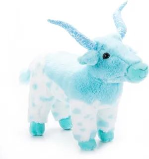 The Petting Zoo Longhorn Stuffed Animal Plushie, Gifts for Kids, Wild Onez Wildlife Animals, Turquoise Longhorn Plush Toy, 12 inches