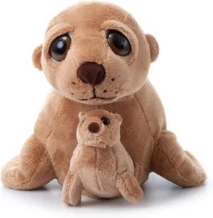 The Petting Zoo Mom and Baby Sea Lion Stuffed Animal, Gifts for Kids, Pocketz Ocean Animals, Sea Lion Plush Toy 14 inches